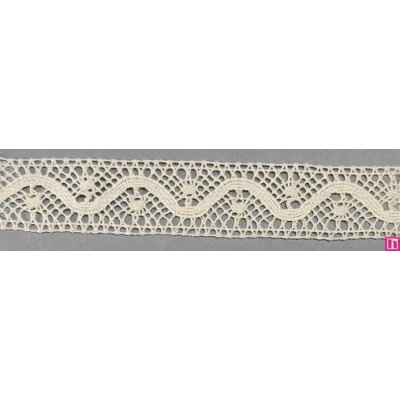 9309-102 ENTREDOS BOLILLO JACKY 25 MM. ALGODON 100% MARFIL Venta en piezas de 25.00 M