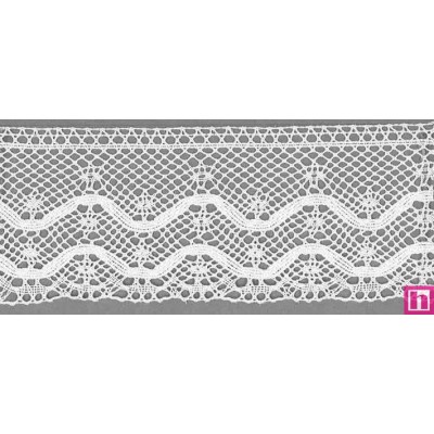 9310-0 PUNTILLA BOLILLO JACKY 60 MM. ALGODON 100% BLANCO Venta en piezas de 25.00 M