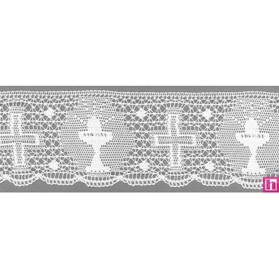 9315-0 PUNTILLA BOLILLO ZYAN 70 MM. ALGODON 100% BLANCO Venta en piezas de 25.00 M