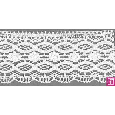 9481-0 PUNTILLA BOLILLO OSMARY 70 MM. ALGODON 100% BLANCO Venta en piezas de 25.00 M