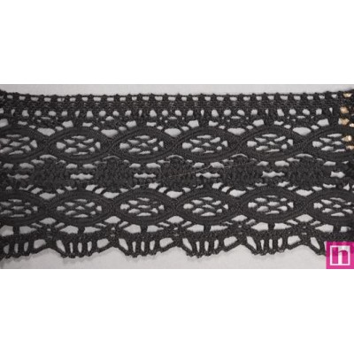 9481-4 PUNTILLA BOLILLO OSMARY 70 MM. ALGODON 100% NEGRO Venta en piezas de 25.00 M