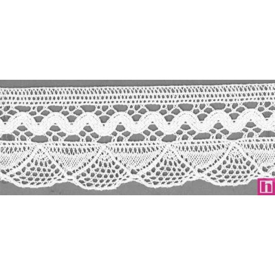 9484-0 PUNTILLA BOLILLO NADIR 55 MM. ALGODON 100% BLANCO Venta en piezas de 25.00 M