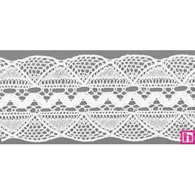 9485-0 GALON BOLILLO NADIR 60 MM. ALGODON 100% BLANCO Venta en piezas de 25.00 M