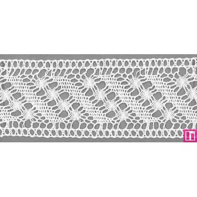 9486-0 ENTREDOS BOLILLO OHANA 55 MM. ALGODON 100% BLANCO Venta en piezas de 25.00 M