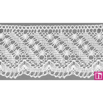 9487-0 PUNTILLA BOLILLO OHANA 75 MM. ALGODON 100% BLANCO Venta en piezas de 25.00 M