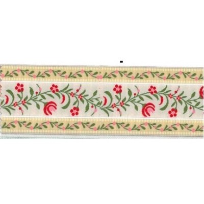 9581-1 TAPACOSTURAS 50 MM. POLIESTER 100% BEIG/ROJO Venta en piezas de 15.00 M