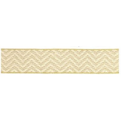 9638-30-9385 CINTA JACQUARD 30 MM UNAX  POLIESTER 50%-ALGODON 45% NATURAL/ORO Venta en piezas de 12.50 M