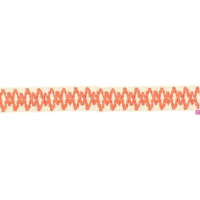 9669-118 GALON FANTASIA JOHARI 30 MM. ALGODON RECICLADO 60%-VISCOSA 40% NATURAL/NARANJA Venta en piezas de 12.50 M