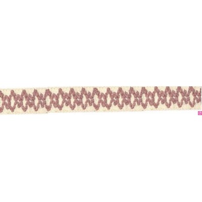 9669-242 GALON FANTASIA JOHARI 30 MM. ALGODON RECICLADO 60%-VISCOSA 40% NATURAL/ROSA Venta en piezas de 12.50 M