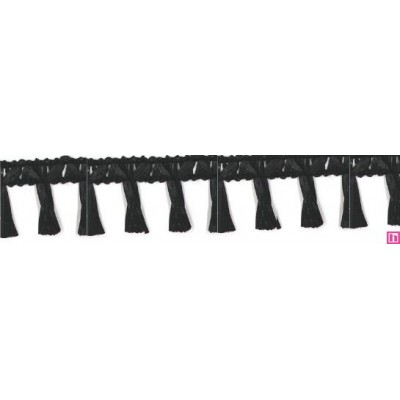 9670-92 FLECO FANTASIA JOHARI 40 MM. VISCOSA 90%-ACRILICO 10% NEGRO Venta en piezas de 12.50 M