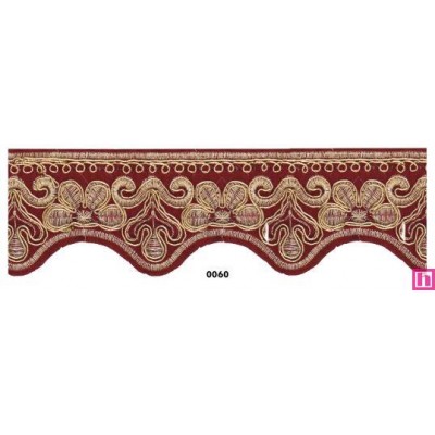 981255-0060 PUNTILLA FANTASIA EVELIA 45 MM. PET+METALLIC GRANATE/DORADO Venta en piezas de 9.30 M