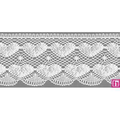 9814-0 PUNTILLA BOLILLO KALOLA 65 MM. ALGODON 100% BLANCO Venta en piezas de 25.00 M