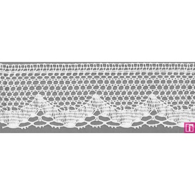 9815-0 PUNTILLA BOLILLO ABIGAL 50 MM. ALGODON 100% BLANCO Venta en piezas de 25.00 M