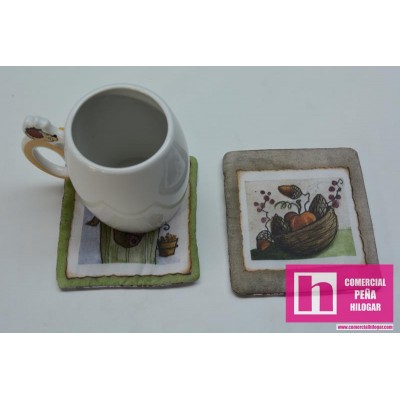983098 ALTILLO DE LOS DUENDES PACK 6 POSAVASOS 10X10 ALGODON 100% SURTIDO Venta en piezas de 1.00 U