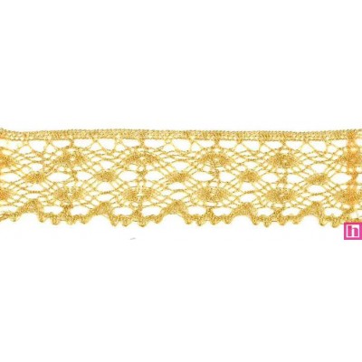 9913-95 PUNTILLA BOLILLO 40 MM MALIA METALOPLASTICO 100% ORO Venta en piezas de 25.00 M