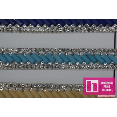 CH1581 AGUA DRIMO GALON FANTASIA TERMO-ADHESIVO 10 MM. METALIZADO AGUA Venta en piezas de 4.50 M