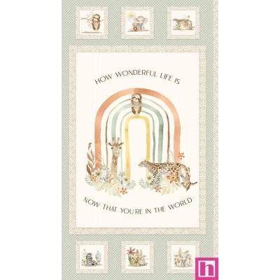 P121-MMEN6115PA PATCH. AMERICANO MINI MENAGERIE (02) PANEL 60X110 CM. ALGODON 100% CREMA/MULTI Venta en piezas de 4.55 M