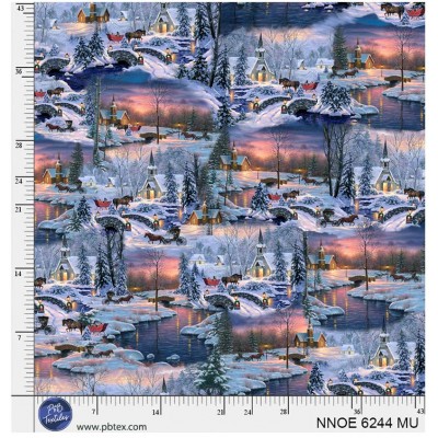 P121-NNOE6244PA PATCH. AMERICANO NATURES NOEL (03) 110 CM. ALGODON 100% AZUL Venta en piezas de 4.55 M