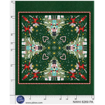 P121-NWHI6269PA PATCH. AMERICANO NUTCRACKER WHIMSY (02) PANEL 90X110 CM. ALGODON 100% VERDE Venta en piezas de 7.00 M