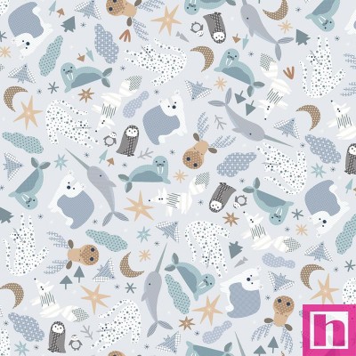 P121-PPAL5844-LB PATCH. AMERICANO POLAR PALS (01) 110 CM. ALGODON 100% HIELO Venta en piezas de 7.00 M