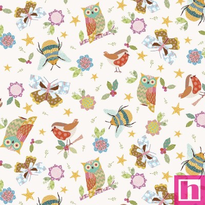 P121-TWWI5998E PATCH. AMERICANO THINGS WITH WINGS (01) 110 CM. ALGODON 100% CREMA/MULTI Venta en piezas de 13.72 M