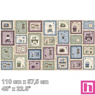 P137-4505-104 PATCH.AMERICANO BOBBINS AND BLOOMS (08) PANEL 110X57,50 CM. ALGODON 100% MULTI Venta en piezas de 6.00 M