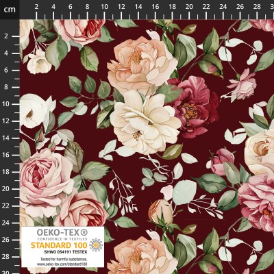 P137-4550-547 PATCH.AMERICANO TAYLOR-ROSE (04) 110 CM. ALGODON 100% GRANATE Venta en piezas de 6.00 M