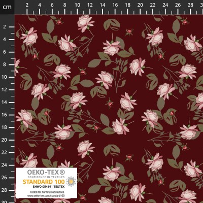 P137-4550-548 PATCH.AMERICANO TAYLOR-ROSE (05) 110 CM. ALGODON 100% GRANATE Venta en piezas de 6.00 M