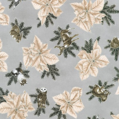 P137-SRKM-23702-186 PATCH. AMERICANO HOLIDAY FLOURISH - FOREST GLEN (53) 110 CM. ALGODON 100% GRIS/PLATA METALLIC Venta en pieza