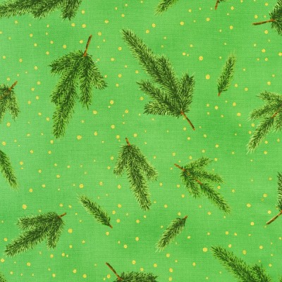 P137-SRKM-23703-34 PATCH. AMERICANO HOLIDAY FLOURISH - FOREST GLEN (14) 110 CM. ALGODON 100% VERDE/DORADO METALLIC Venta en piez