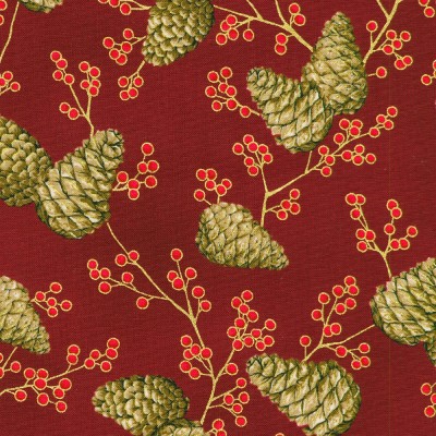 P137-SRKM-23705-113 PATCH. AMERICANO HOLIDAY FLOURISH - FOREST GLEN (33) 110 CM. ALGODON 100% FRAMBUESA/DORADO METALLIC Venta en