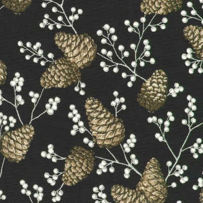 P137-SRKM-23705-304 PATCH. AMERICANO HOLIDAY FLOURISH - FOREST GLEN (64) 110 CM. ALGODON 100% NEGRO/PLATA METALLIC Venta en piez