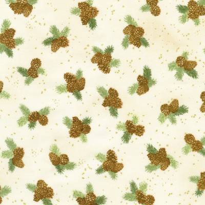 P137-SRKM-23707-84 PATCH. AMERICANO HOLIDAY FLOURISH - FOREST GLEN (04) 110 CM. ALGODON 100% CREMA/DORADO METALLIC Venta en piez