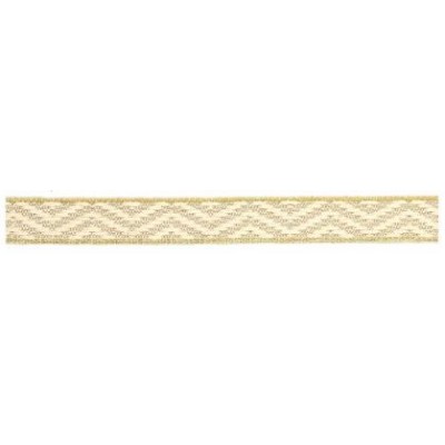 9638-15-9385 CINTA JACQUARD 15 MM UNAX  POL 50%-ALG 45% NATURAL/ORO VENTA EN PZAS. DE 12.50 M APRO