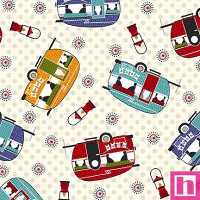 P140-8255-30 PATCH. AMERICANO CAMPING GNOMES (03) 110 CM. ALGODON 100% CREMA Venta en piezas de 6.80 M