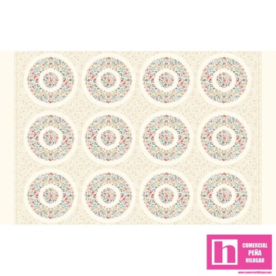 P17-MAS10270-E PATCH. AMERICANO LOVELY BUNCH (18) 110 CM. ALGODON 100% CREMA Venta en piezas de 7.00 M