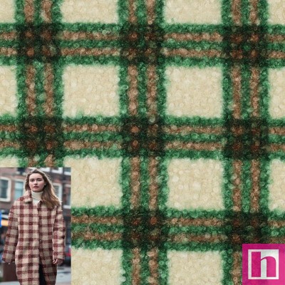 P94-3675-001 PAÑO BORREGUITO MAELA (01) 155 CM. 340 GR/M2. POLIESTER 100% VERDE/MARFIL Venta en piezas de 6.00 M