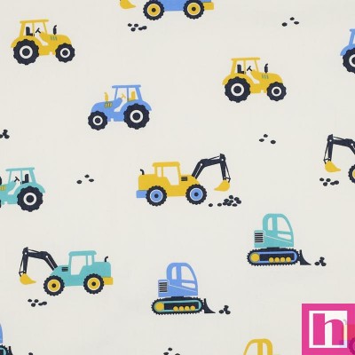 P94-5586-002 POPELIN ESTAMPADO MACHINES (01) 148 CM.-110 GR/M2 ALGODON 100% MARFIL Venta en piezas de 6.00 M