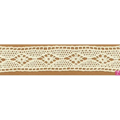 08620 ENTREDOS BOLILLO ALGODON 100%  BEIG Venta en piezas de 33.00 M