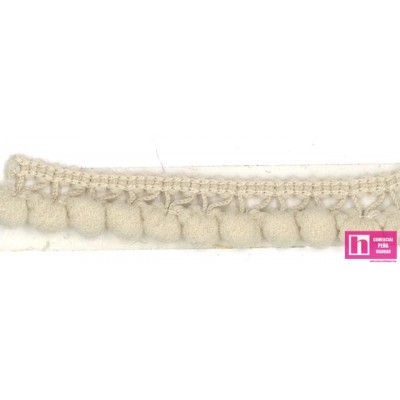 49635 SILVIA MADROÑO 1 BORLA 10 MM. POLIAMIDA 100% BEIG Venta en piezas de 50.00 M