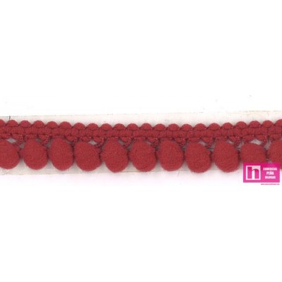 49641 SILVIA MADROÑO 1 BORLA 10 MM. POLIAMIDA 100% GRANATE Venta en piezas de 50.00 M