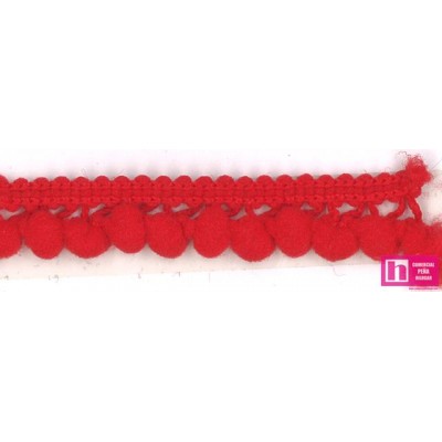 49642 SILVIA MADROÑO 1 BORLA 10 MM. POLIAMIDA 100% ROJO Venta en piezas de 50.00 M