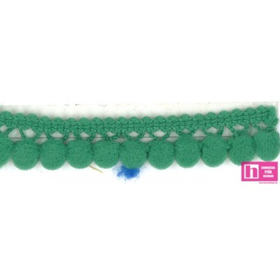 49644 SILVIA MADROÑO 1 BORLA 10 MM. POLIAMIDA 100% VERDE Venta en piezas de 50.00 M