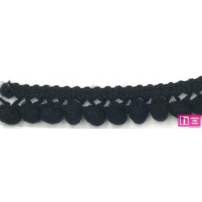 49647 SILVIA MADROÑO 1 BORLA 10 MM. POLIAMIDA 100% NEGRO Venta en piezas de 50.00 M