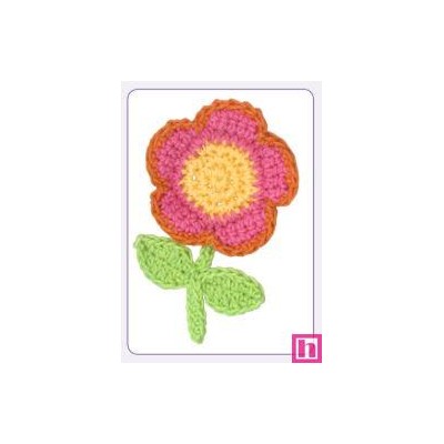 508157-00 APLICACION GANCHILLO ANALA FLOR 46X70 MM. ALGODON 100% ROSA Venta en piezas de 10.00 U