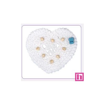 520172-01 APLICACION GANCHILLO ANALA CORAZON 50X50 MM. ALGODON 100% BLANCO Venta en piezas de 10.00 U