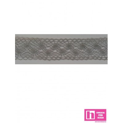 52879 HELEN ENTREDOS BOLILLO 18 MM. ALGODON 100% GRIS Venta en piezas de 30.00 M