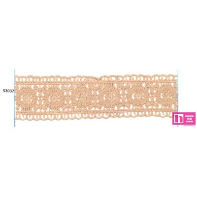 53037 584225-0024_NEYDA ENTREDOS GUIPUR 40 MM POLIESTER 100% CAMEL Venta en piezas de 13.00 M