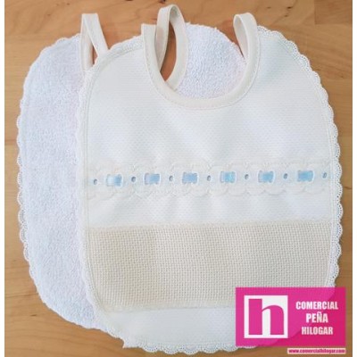 54705 MAY BABERO PIQUE+PANAMA+PASACINTAS 18X21 POLIESTER 60%-ALGODON 40% BEIG/CTE Venta en piezas de 3.00 U