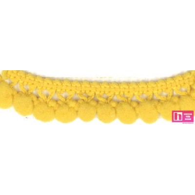 57694 SILVIA MADROÑO 1 BORLA 10 MM. POLIAMIDA 100% AMARILLO Venta en piezas de 50.00 M